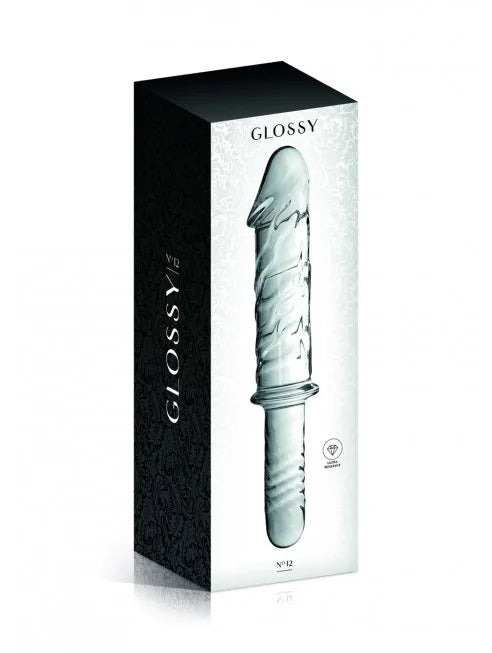 Gode en verre réaliste transparent avec poignée n°12 Glossy - CC532061020