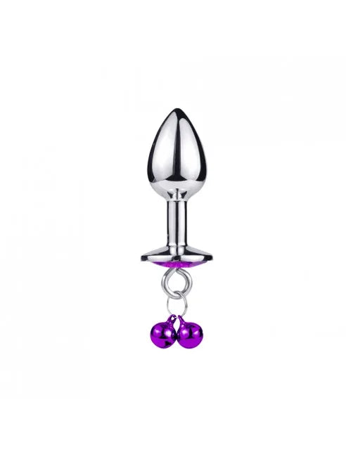 Plug bijou aluminium violet avec clochettes Taille S - RY-001-A-ZB