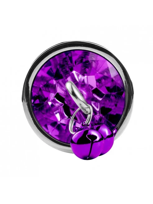 Plug bijou aluminium violet avec clochettes Taille S - RY-001-A-ZB