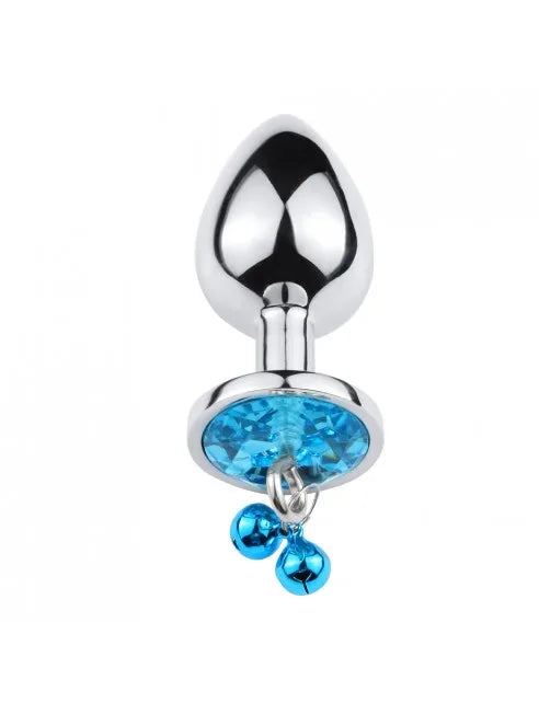 Plug bijou aluminium bleu avec clochettes Taille M - RY-002-A-ZB