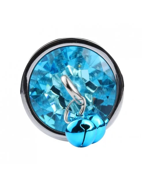 Plug bijou aluminium bleu avec clochettes Taille M - RY-002-A-ZB