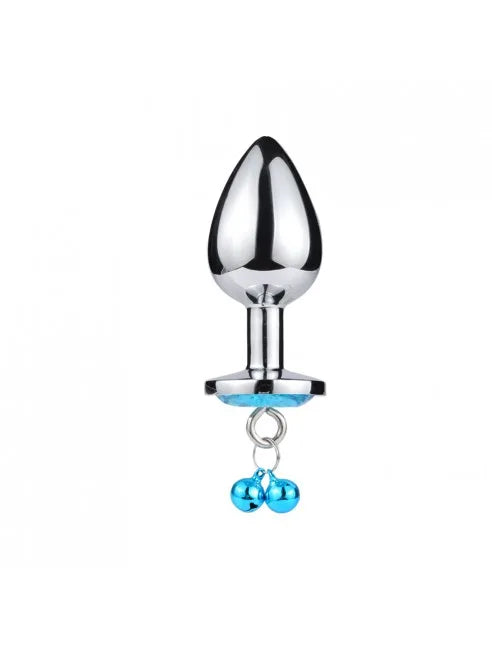 Plug bijou aluminium bleu avec clochettes Taille M - RY-002-A-ZB