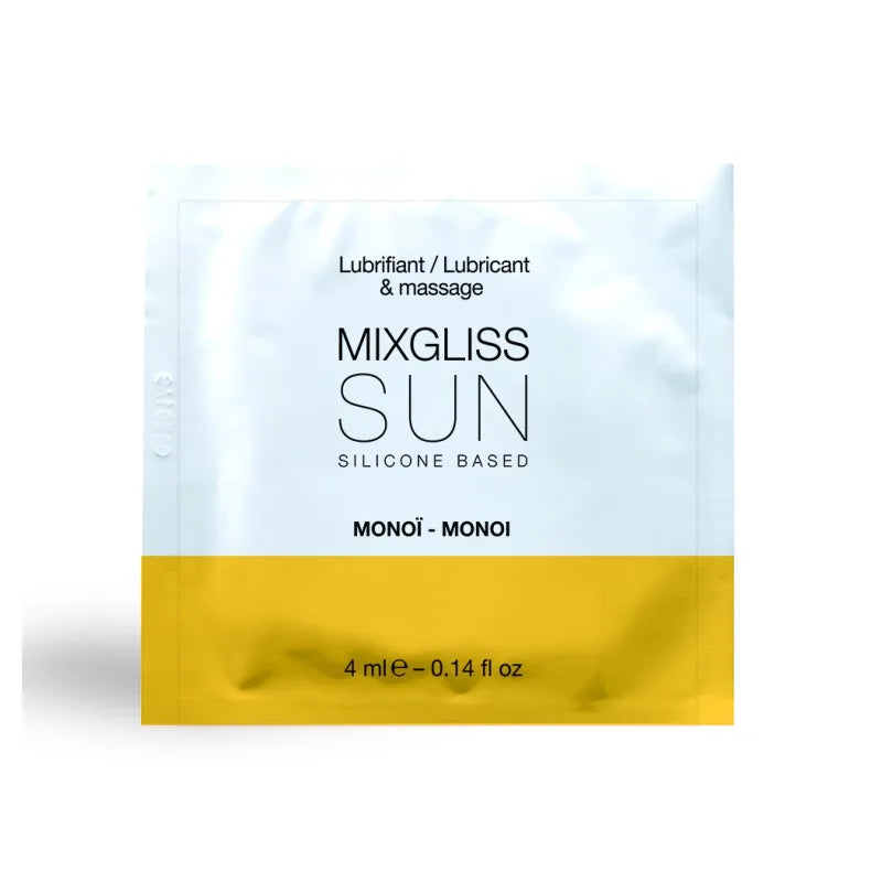 Dosette 2 En 1 Lubrifiant Et Huile De Massage Silicone Mixgliss Sun Monoï 4 ML