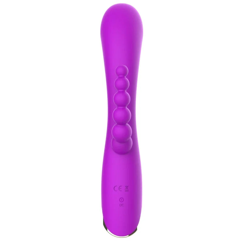 Vibromasseur triple stimulation très puissant violet USB