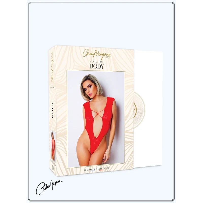 Body Rouge avec décolleté plongeant - Le Numéro 2 - Collection Body