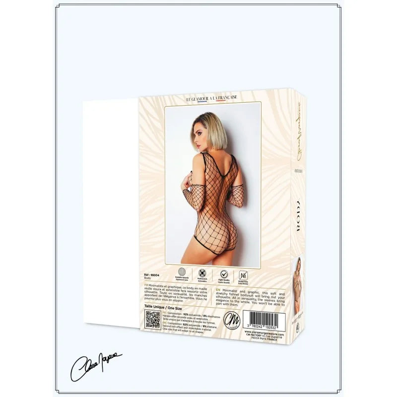 Body noire fine résille - Le Numéro 3 - Collection Body