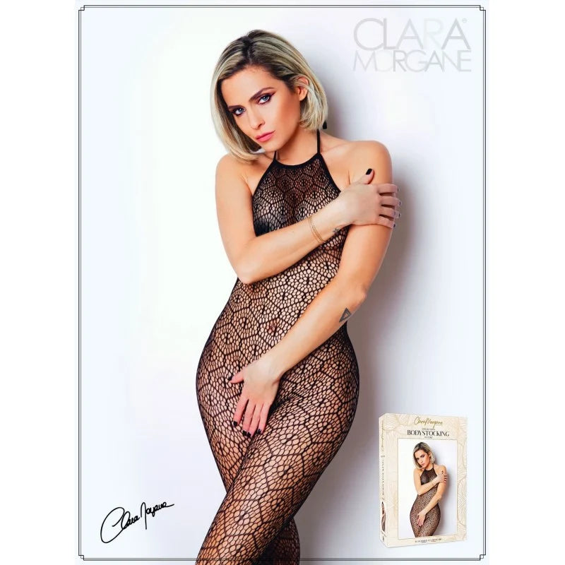 Bodystocking en dentelle et résille noire - Le Numéro 17 - Collection Bodystocking