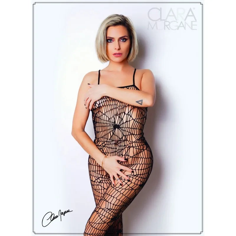 Combinaison en résille aspect toile araignée - Le Numéro 7 - Collection Bodystocking