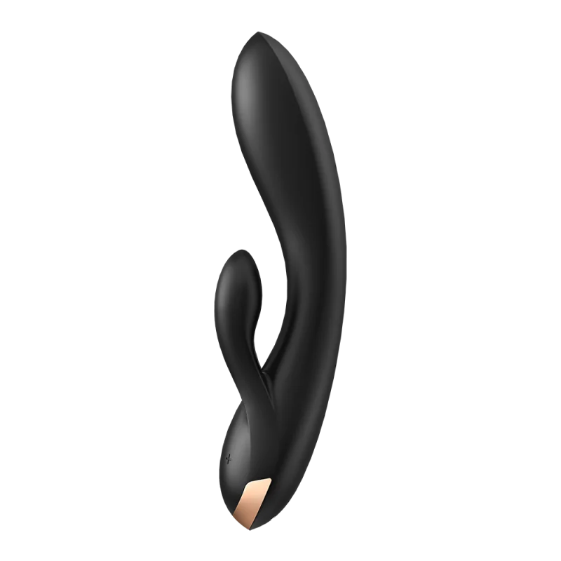 Vibromasseur rabbit noir double stimulation clitoris Double Flex Satisfyer