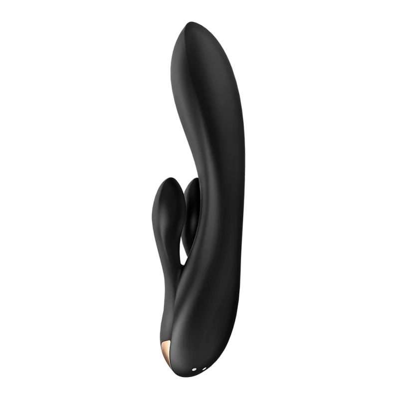 Vibromasseur rabbit noir double stimulation clitoris Double Flex Satisfyer