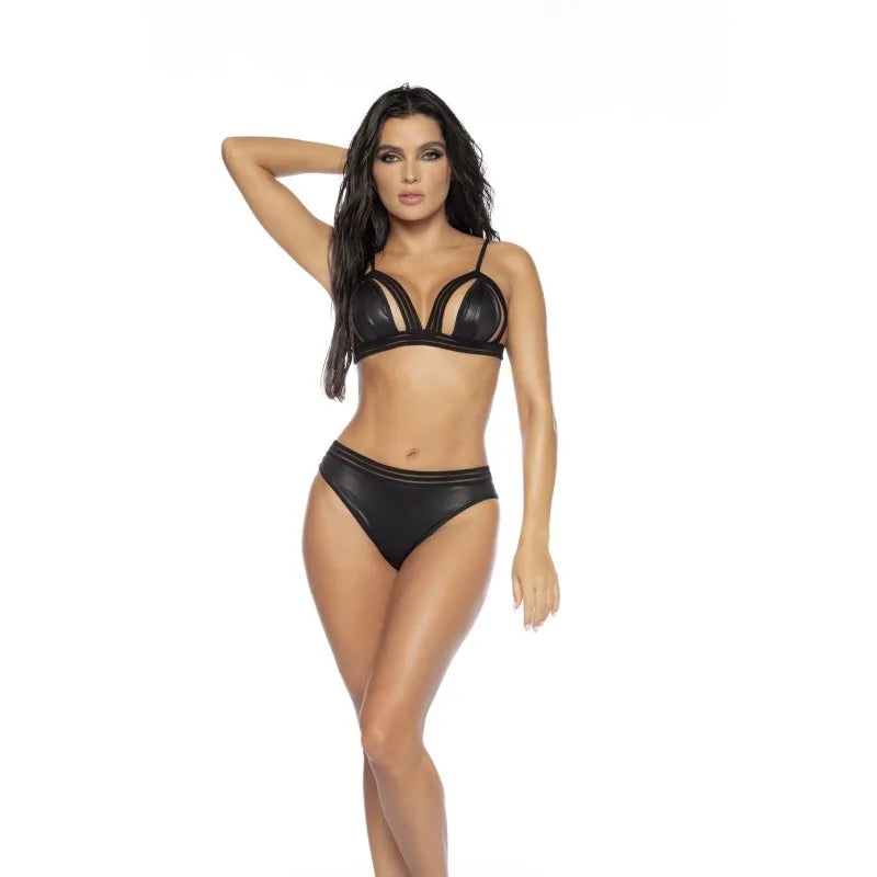 Ensemble lingerie sexy 2 pièces effet mouillé
