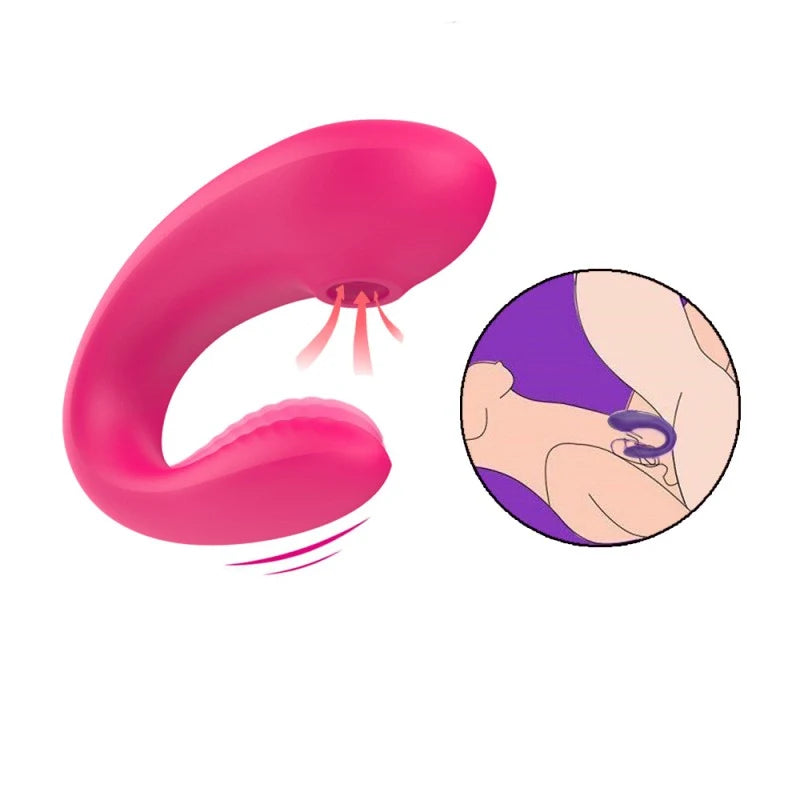 Vibromasseur de couple rose, USB avec 2 moteurs pour stimulation Point G et clitoridienne avec télécommande