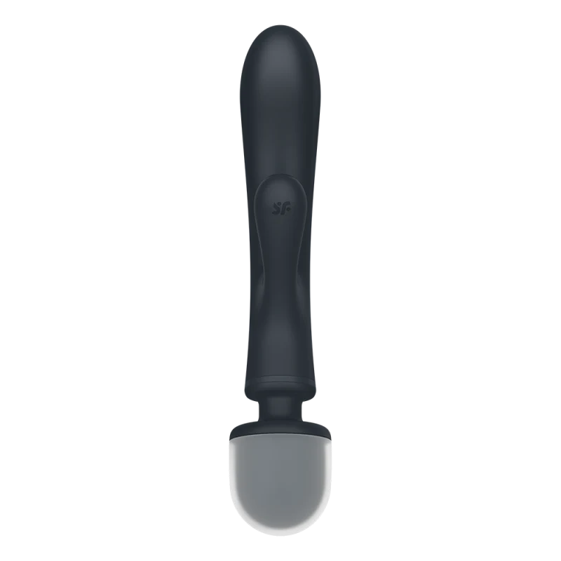 2 en 1 Vibromasseur rabbit et wand noir USB Triple Lover Satisfyer