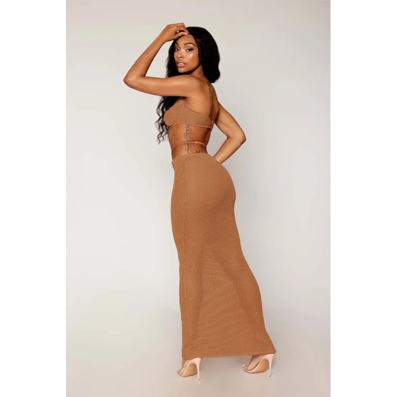 Jupe longue et soutien-gorge avec chaine doré - DG13244COP