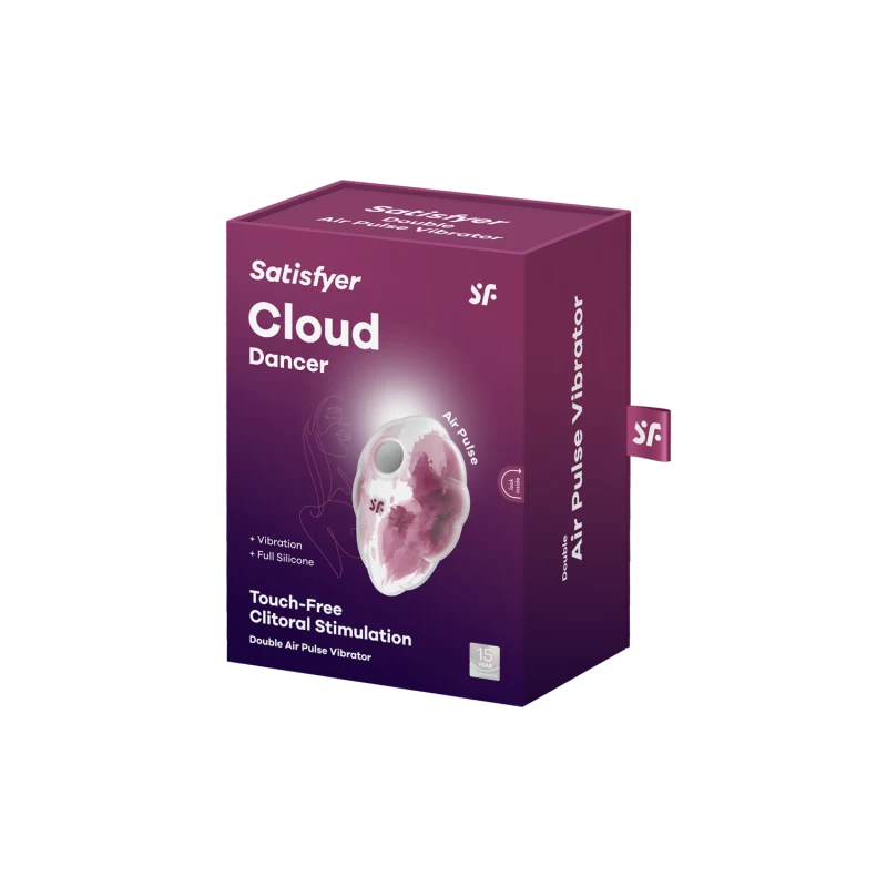 Stimulateur clitoridien par onde de pression sans contact et par vibration USB rose et blanc, Cloud Dancer Satisfyer