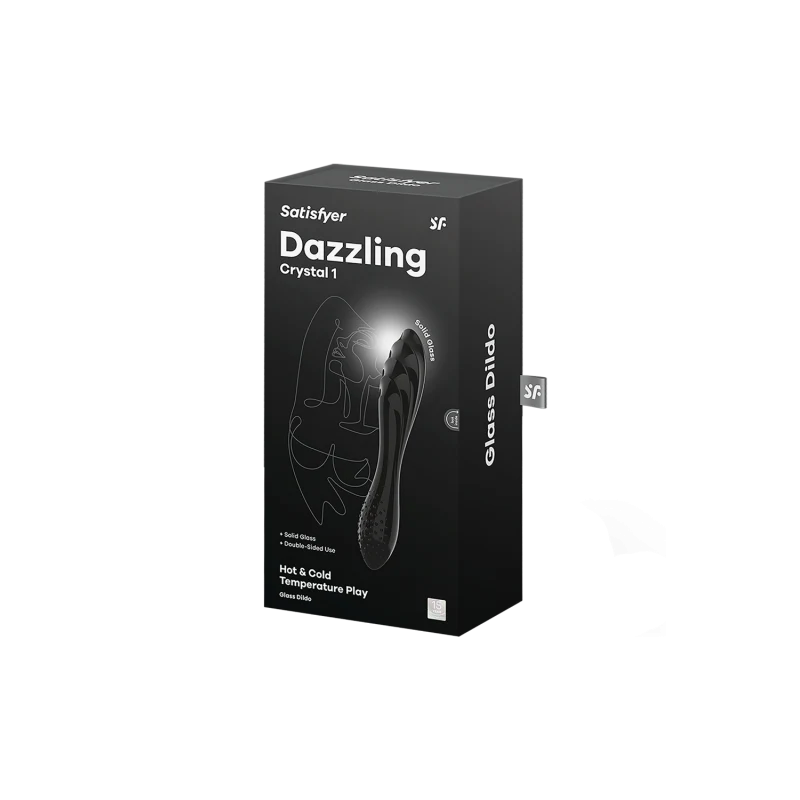 Gode en verre noir haute qualité Dazzling Crystal 1 Satisfyer