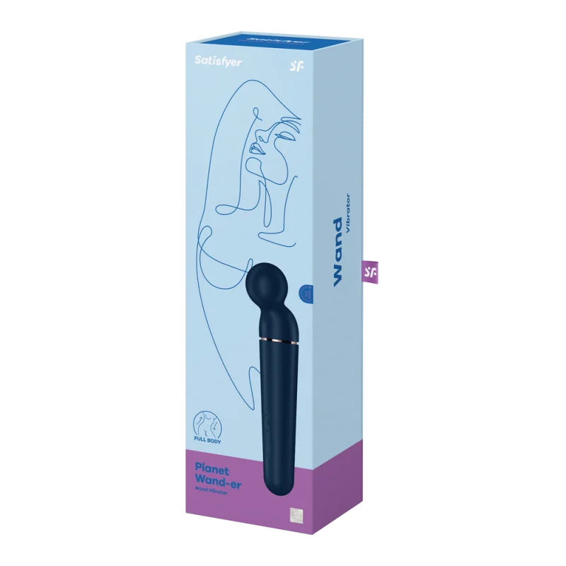 Vibromasseur wand bleu USB 60 vibrations Planet Wand-er Satisfyer