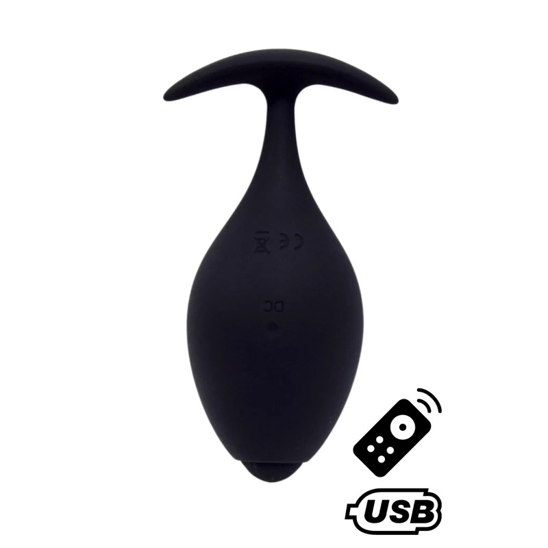 BABA, Plug vibrant anal noir USB, avec télécommande