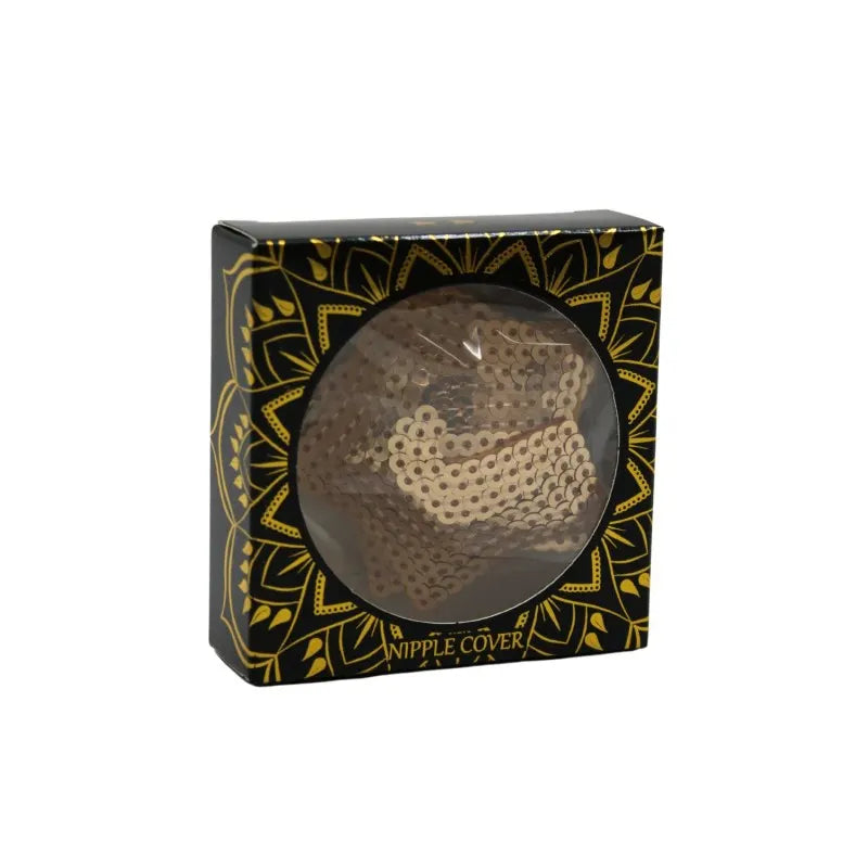 Paire de cache tétons adhésifs étoile pailletée sequin doré