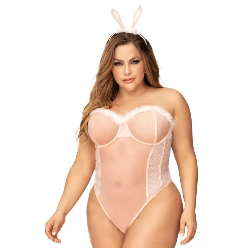 Déguisement lapin sexy grande taille avec serre tête