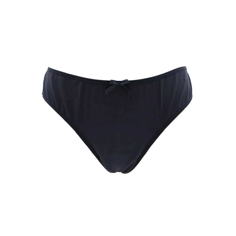 Culotte noire en dentelle avec nœud en satin