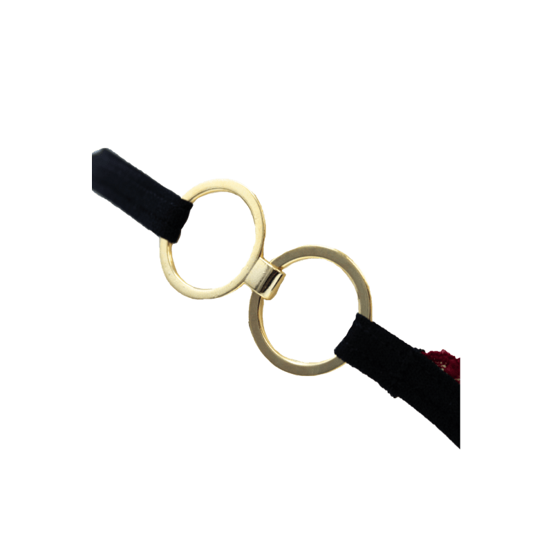 String bordeaux avec anneaux détachables