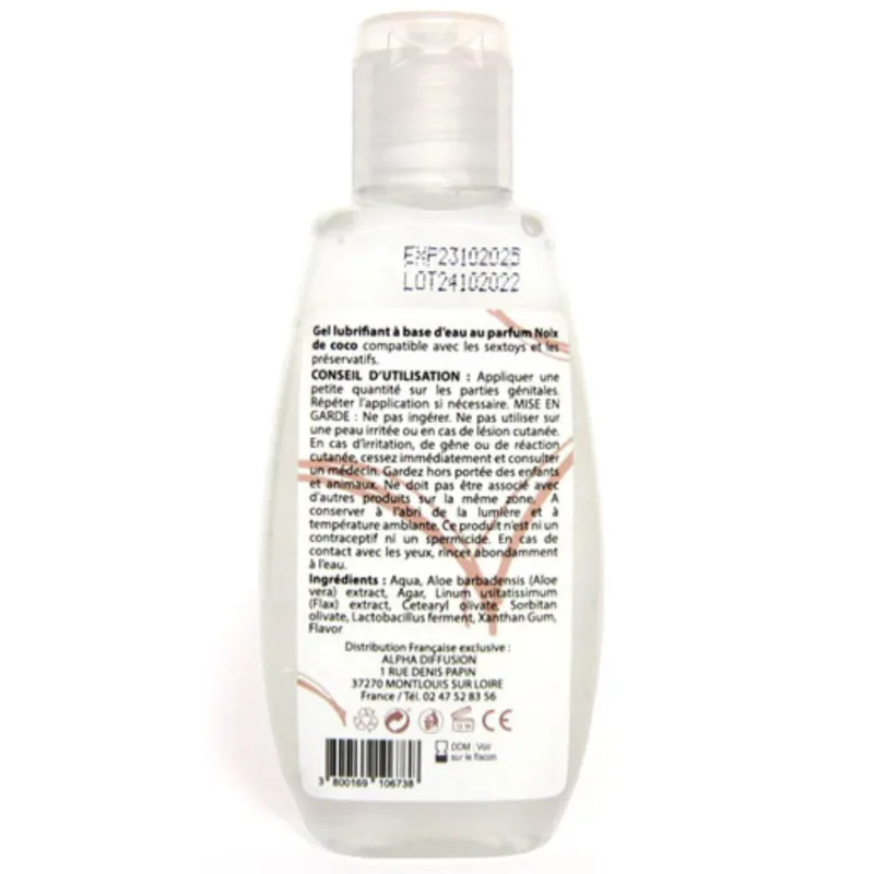 Lubrifiant à base d'eau 100% naturel Noix de Coco 90 ml