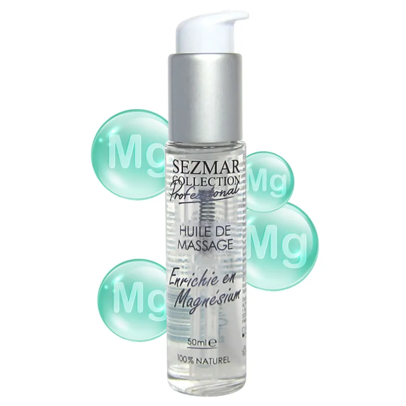 Huile de massage professionnelle Enrichie en Magnésium 100% naturelle 50 ml