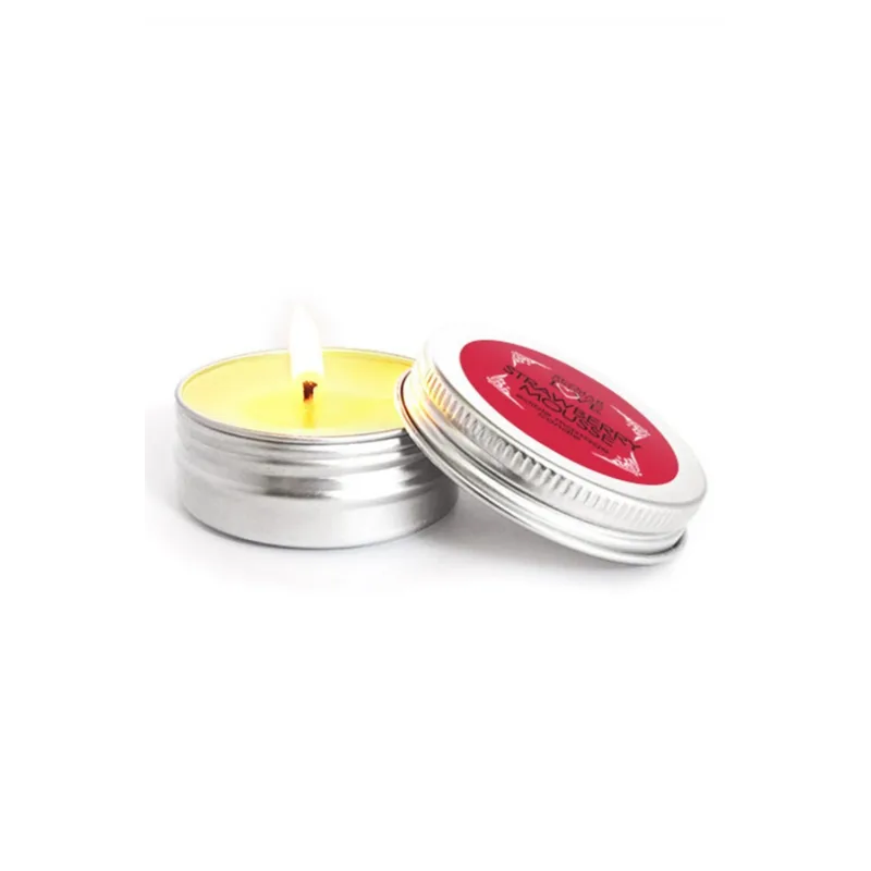 Mini Bougie de massage mousse de fraise 30ml 100% naturelle