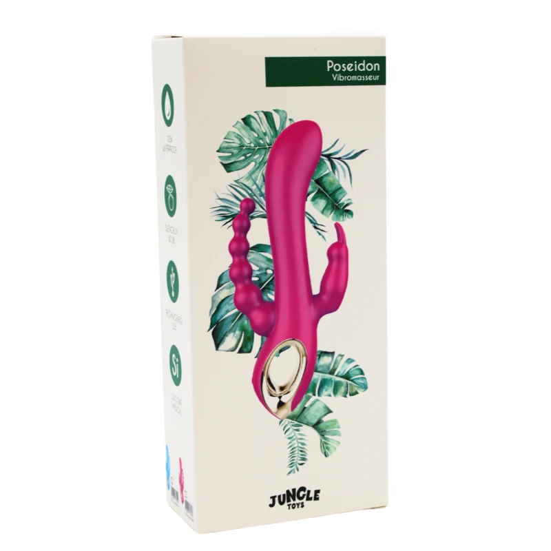 Vibromasseur Rabbit rose avec chapelet vibrant