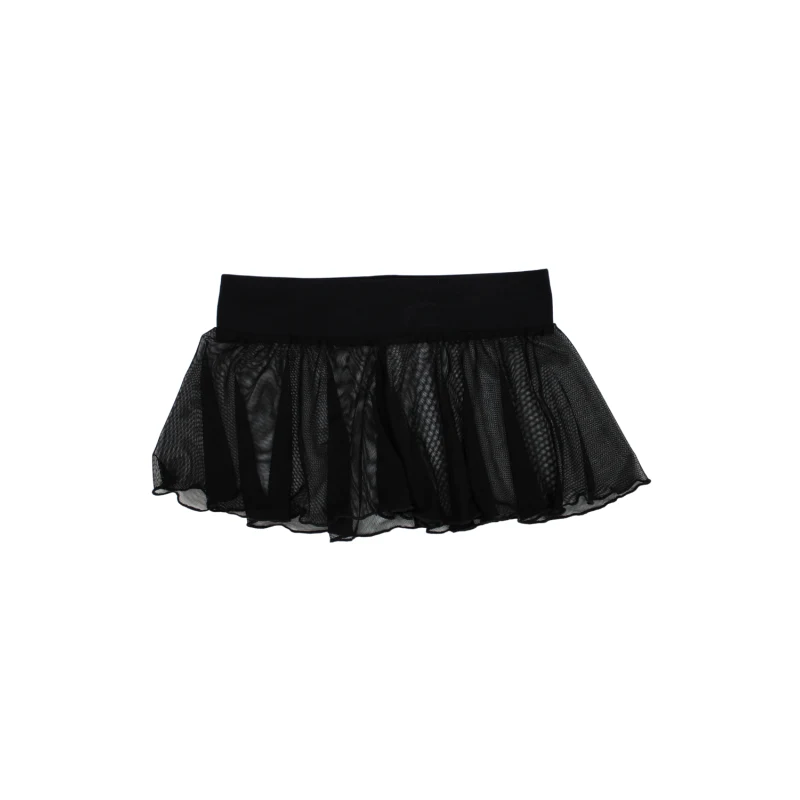 Mini jupe noire en résille transparente Stella