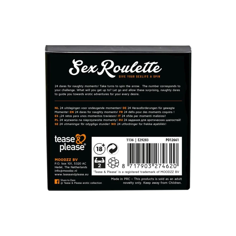 Jeu "Sex Roulette" 24 défis coquins