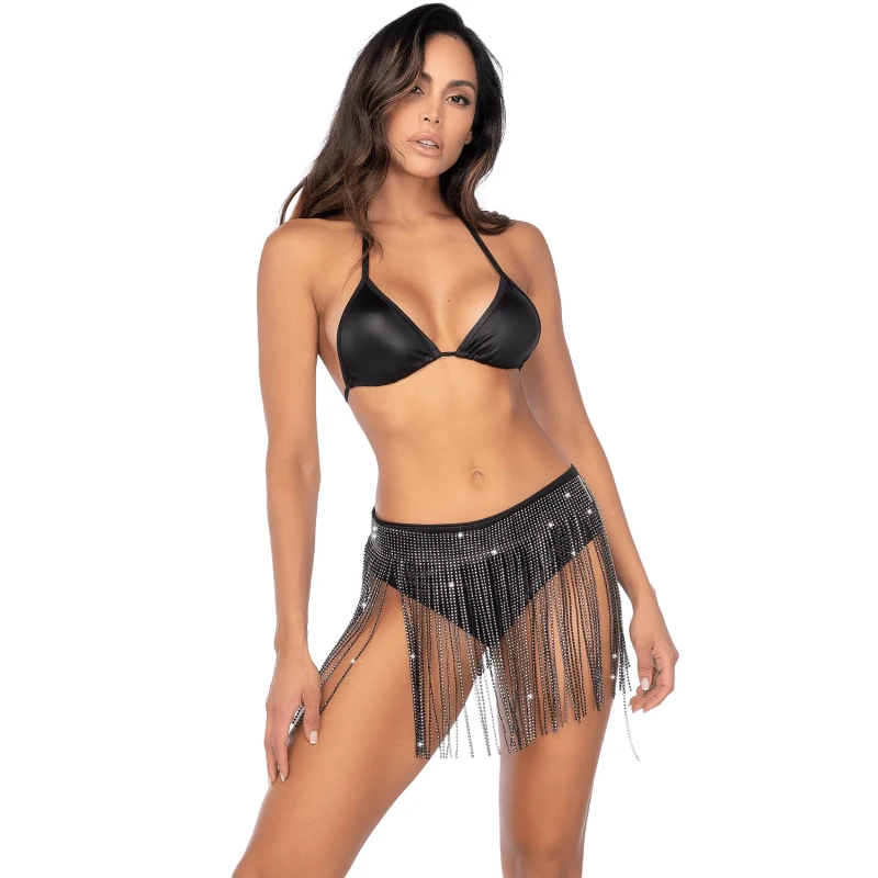 Jupe glamour à franges ornée de strass - Mapalé