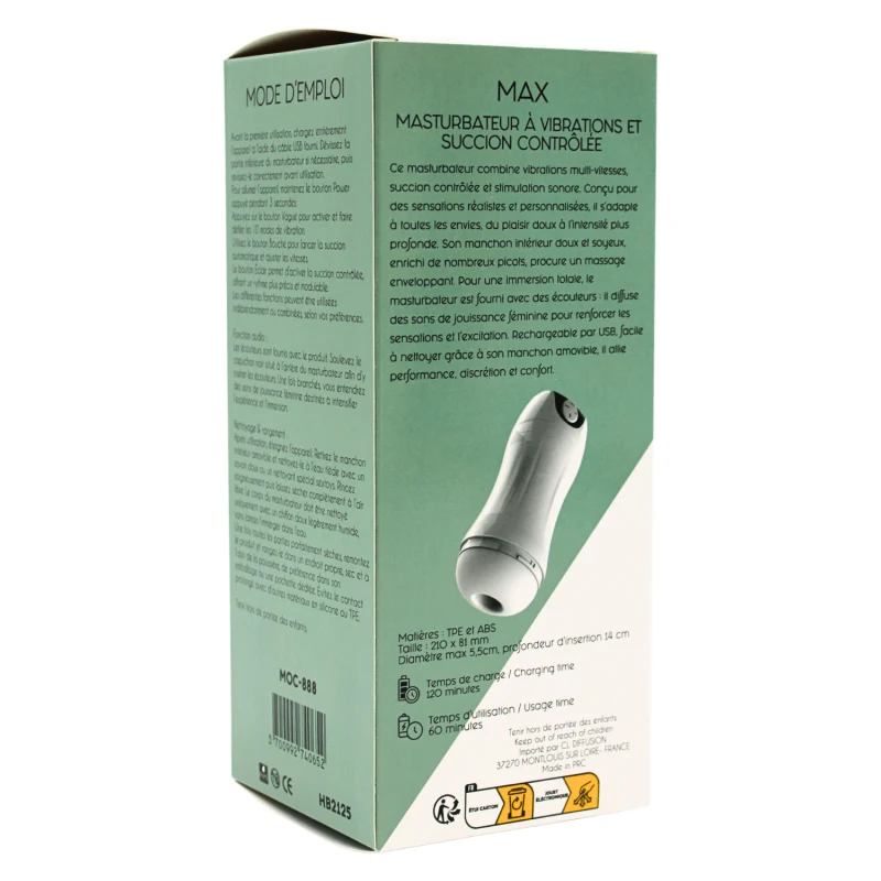 MAX – Masturbateur à Vibrations & Succion Contrôlée USB