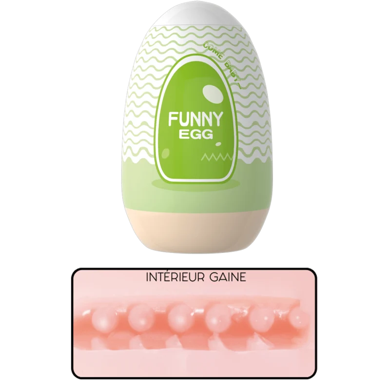 Gaine Masturbatrice Réutilisable FUNNY EGG – Design Réaliste Vagin lèvres fines