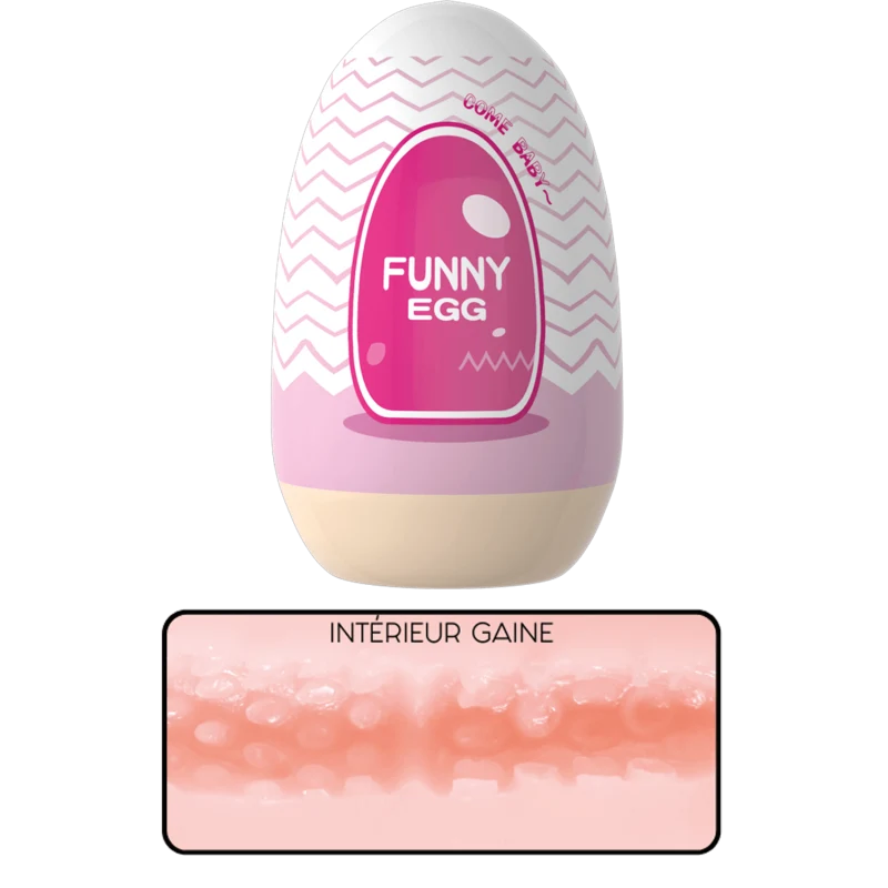 Gaine Masturbatrice Réutilisable FUNNY EGG – Design Réaliste Vagin lèvres épaisses