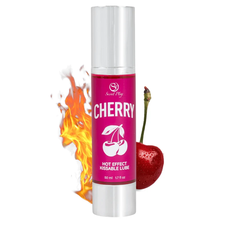 2 en 1 Lubrifiant et huile de massage cerise chauffant