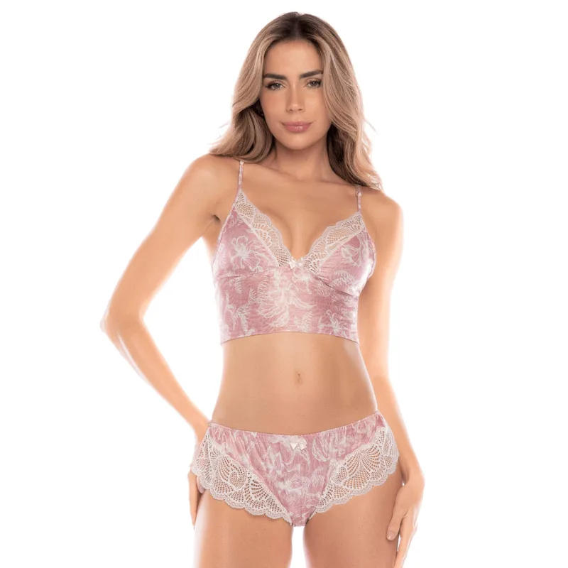 pyjama-2-pieces-rose-effet-satine-mal7576rosp