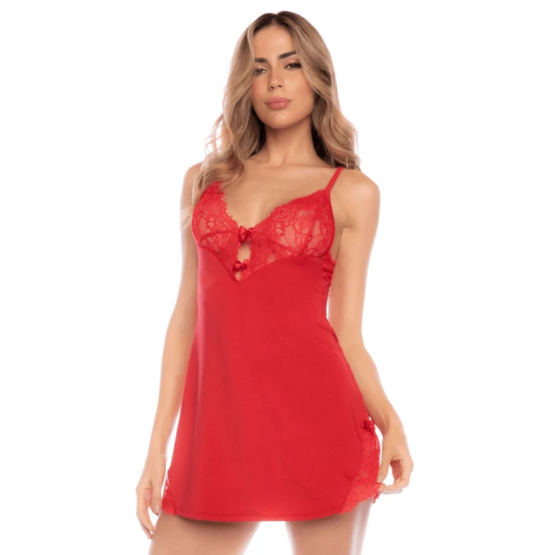 nuisette-rouge-avec-finition-dentelle-mal7603red