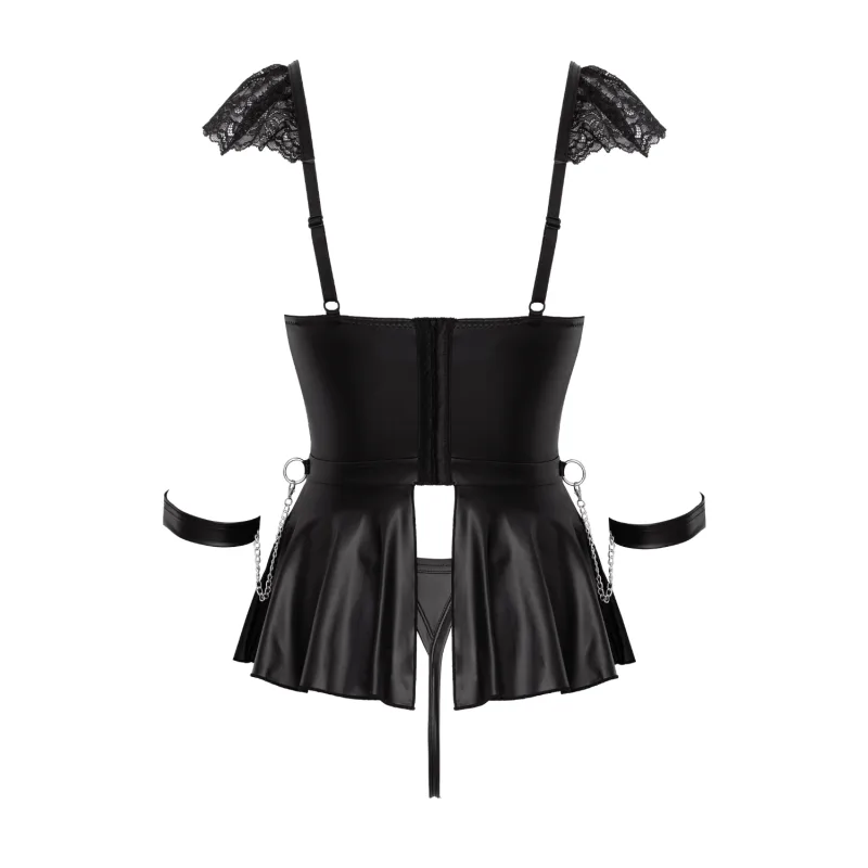 ensemble-babydoll-bondage-cottelli-nuisette-dentelle-avec-menottes-et-string-ouvert