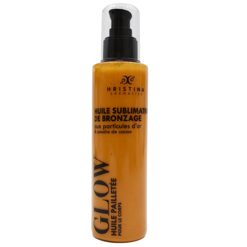 Huile sublimatrice de bronzage - Pailletée - 200ml 100% naturelle