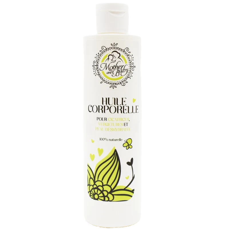 Huile corporelle pour vergetures, cicatrices et peau déshydratée - 250ml 100% naturelle