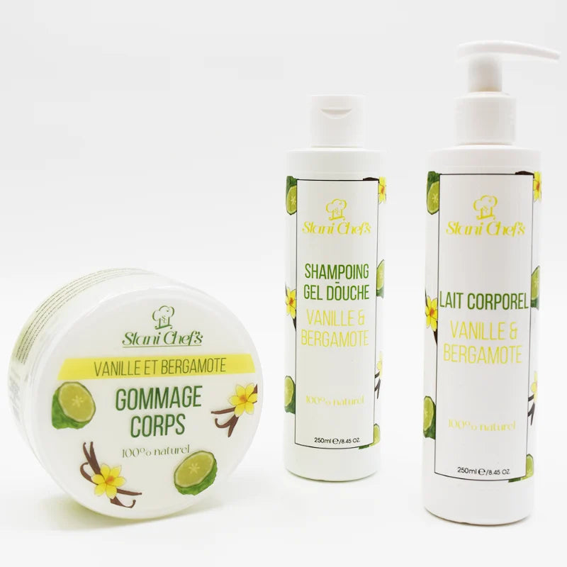 2 en 1 Gel douche corps et shampoing vanille et bergamote - 250ml 100% naturel
