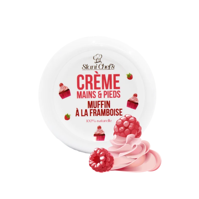 Crème mains et pieds - muffin à la framboise - 50ml 100% naturelle - Format voyage