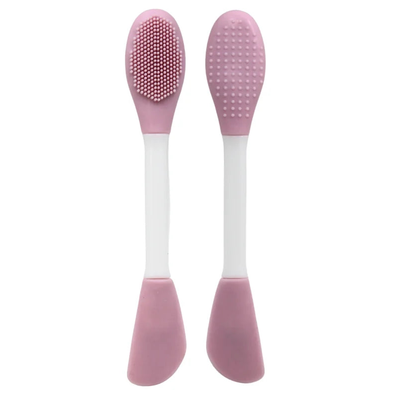 Spatule brosse visage à double face rose