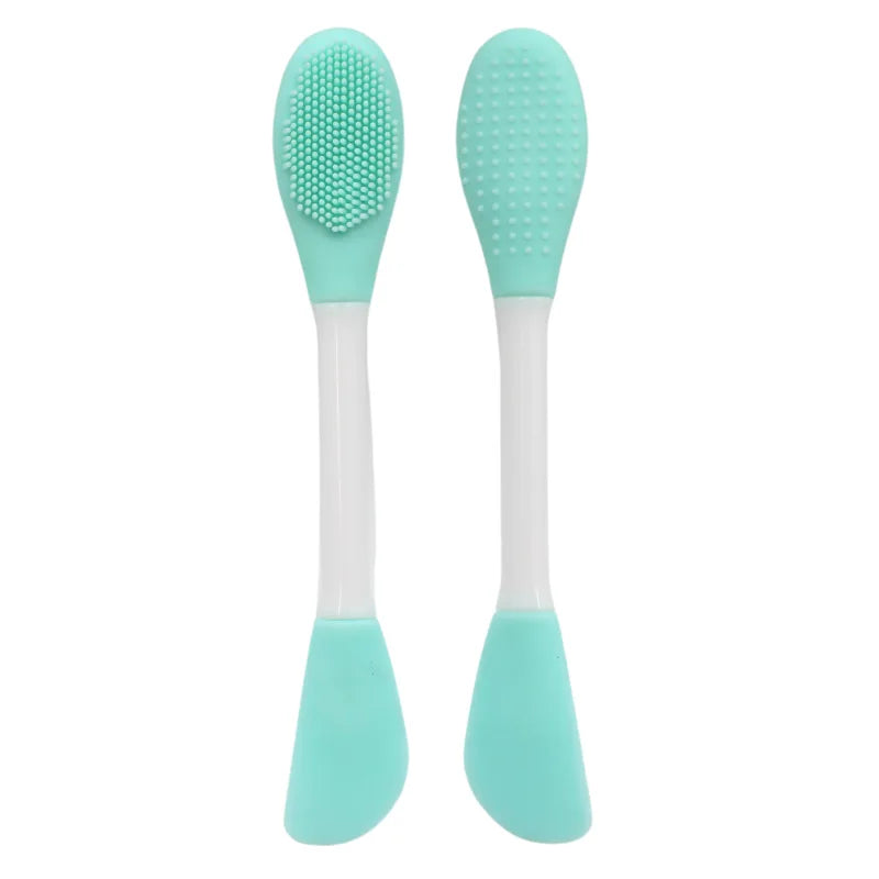 Spatule brosse visage à double face bleue