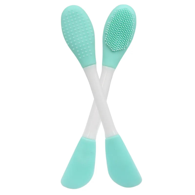 Spatule brosse visage à double face bleue