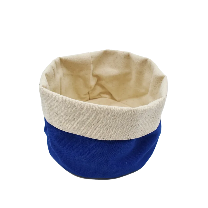 Panier en tissu - Bleu et beige