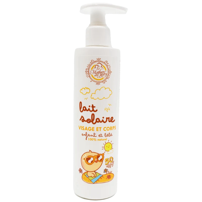 Lait solaire pour enfant et bébé SPF50 - 250ml 100% naturel