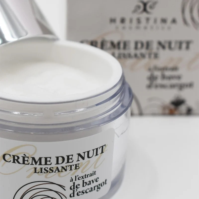 Crème de nuit hydratante à base de bave d'escargot 50ml 100% naturelle